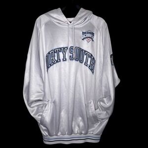 Vtg Y2K FUBU Dirty South City Edition Hoodie Silver XXL Rap Hip Hop Streetwear